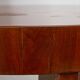 Art Deco Teak Round Table with Pull-Out Ashtray Tabs