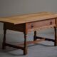 Danish folding table from the mid-century with a drawer in oak, Henning Kjærnulf, 1960s.
