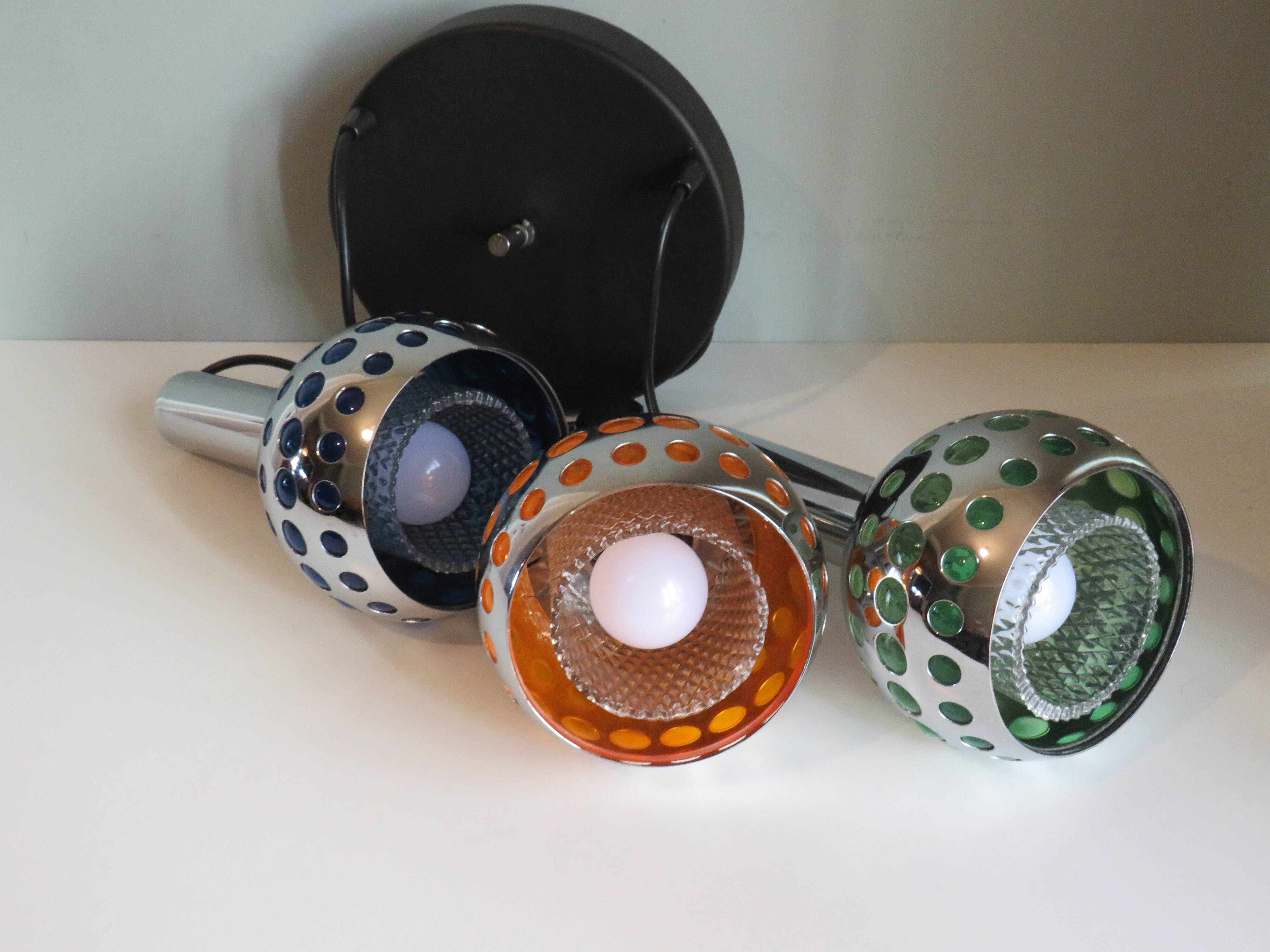 Mid Century Cascade suspension with 3 light points, Massive Belgium 1960