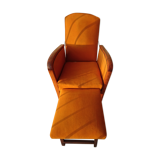 Armchair art deco backrest adjustable footrest integrated