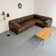 Modular corner sofa DS-76 in brown leather, designed by De Sede, 1980s.