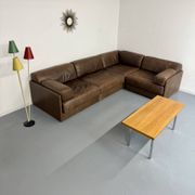 Canapé d’angle modulable DS-76 en cuir marron design De Sede année 80 