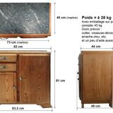 Low mado buffet, marble top, sanded