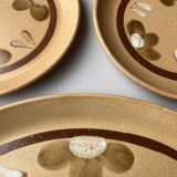 Flat plates and oval dish Sarreguemines 1970s Chamonix