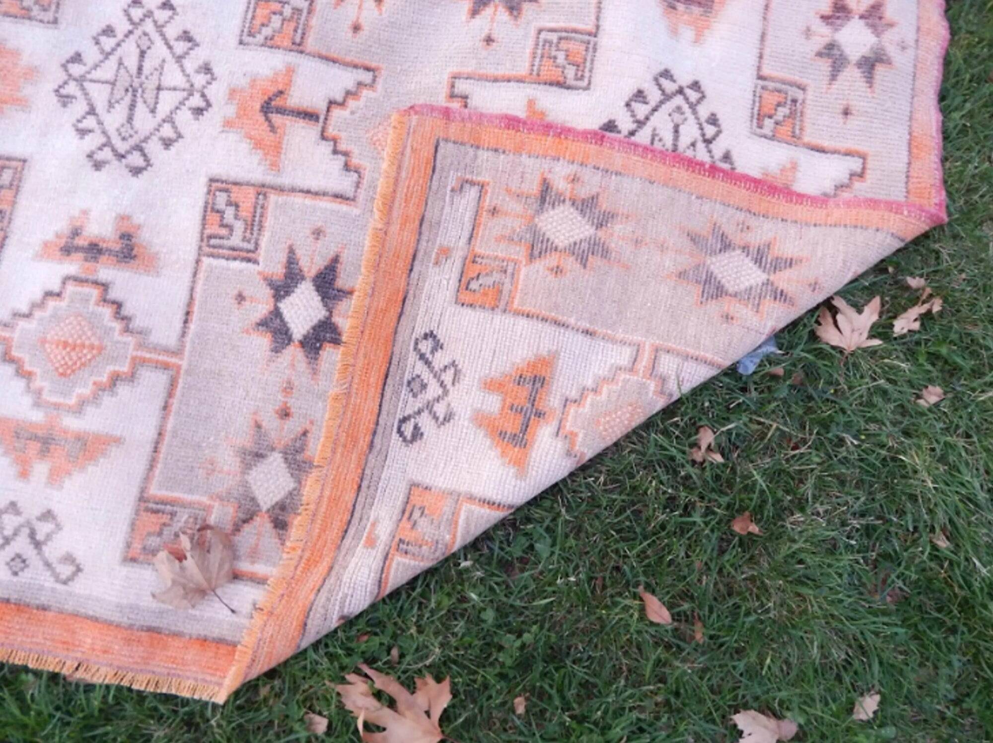 Vintage Turkish Oushak rug 128x258 cm