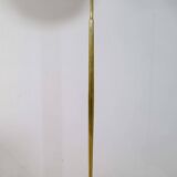 Modern mid-century brass floor lamp ASEA with round cotton shade, Sweden, 1960s