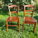 bistro chairs with pattern on the seat