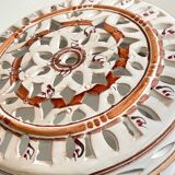 Handcrafted terracotta wall lamp enamelled bordeaux center