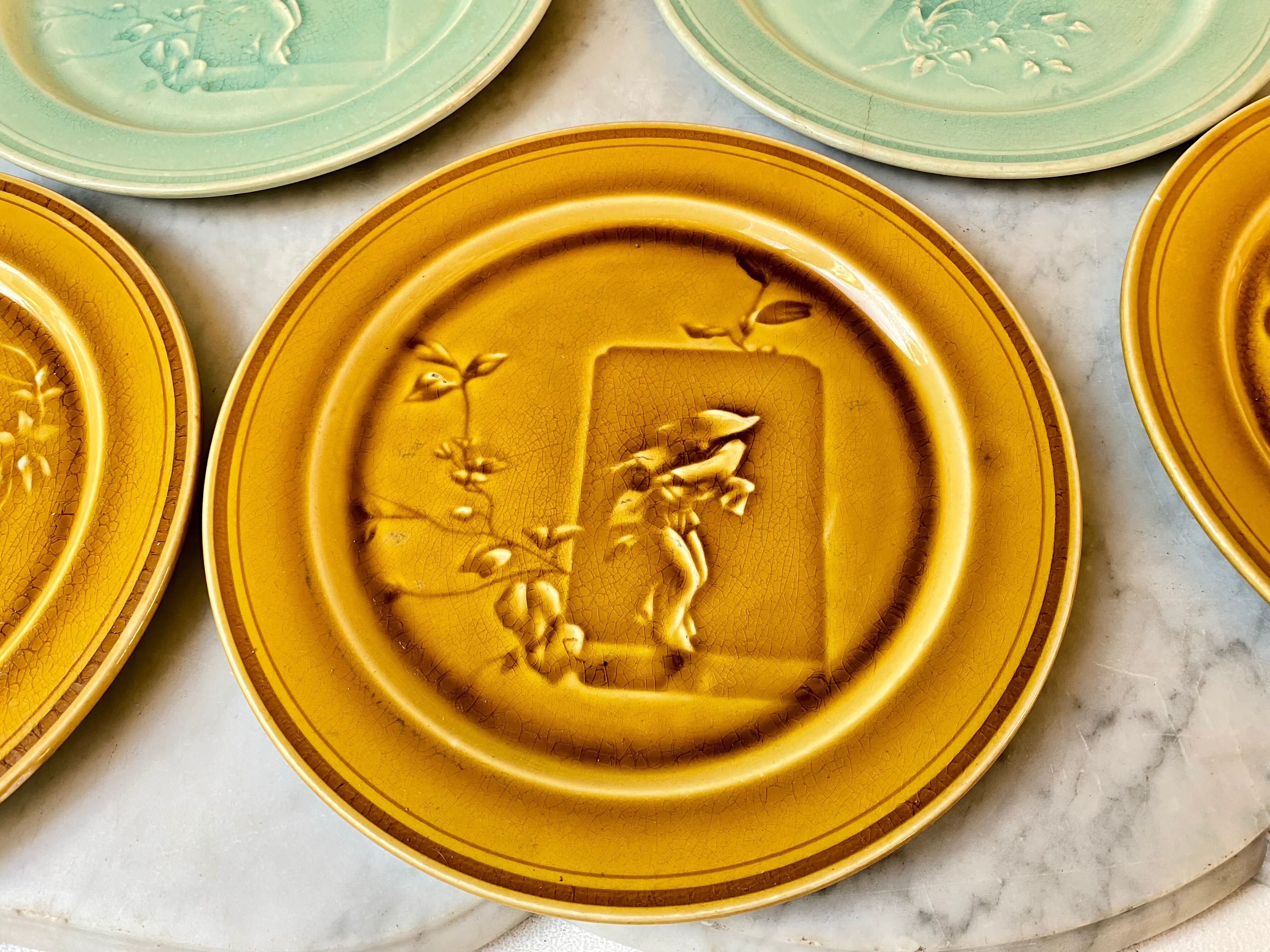 Dessert plates slurry HB Choisy the vintage king 60s lot of 5 plates