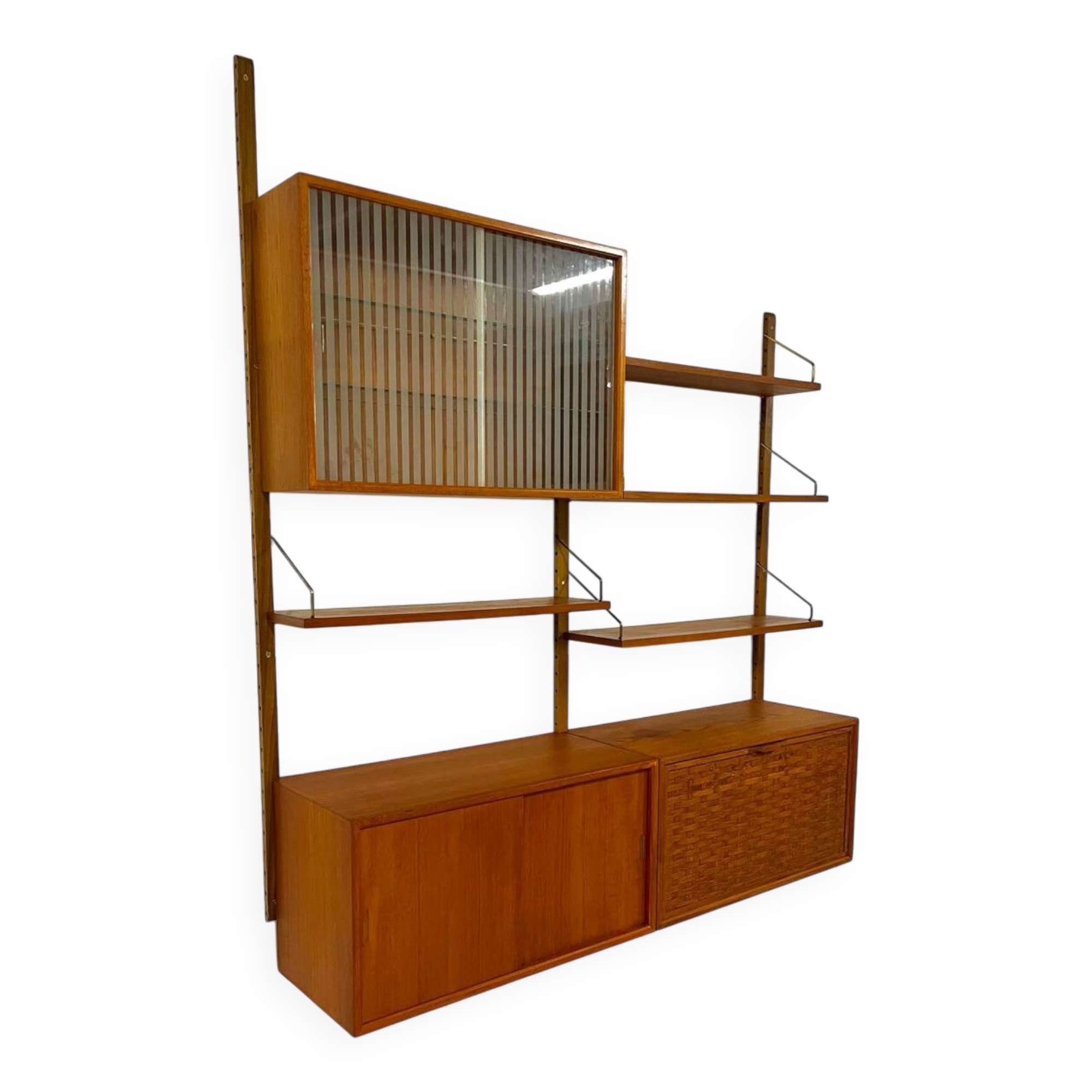 Meuble mural en teck, Danemark, années 1960