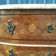 Chest of drawers old marquetry marble top Louis XV style