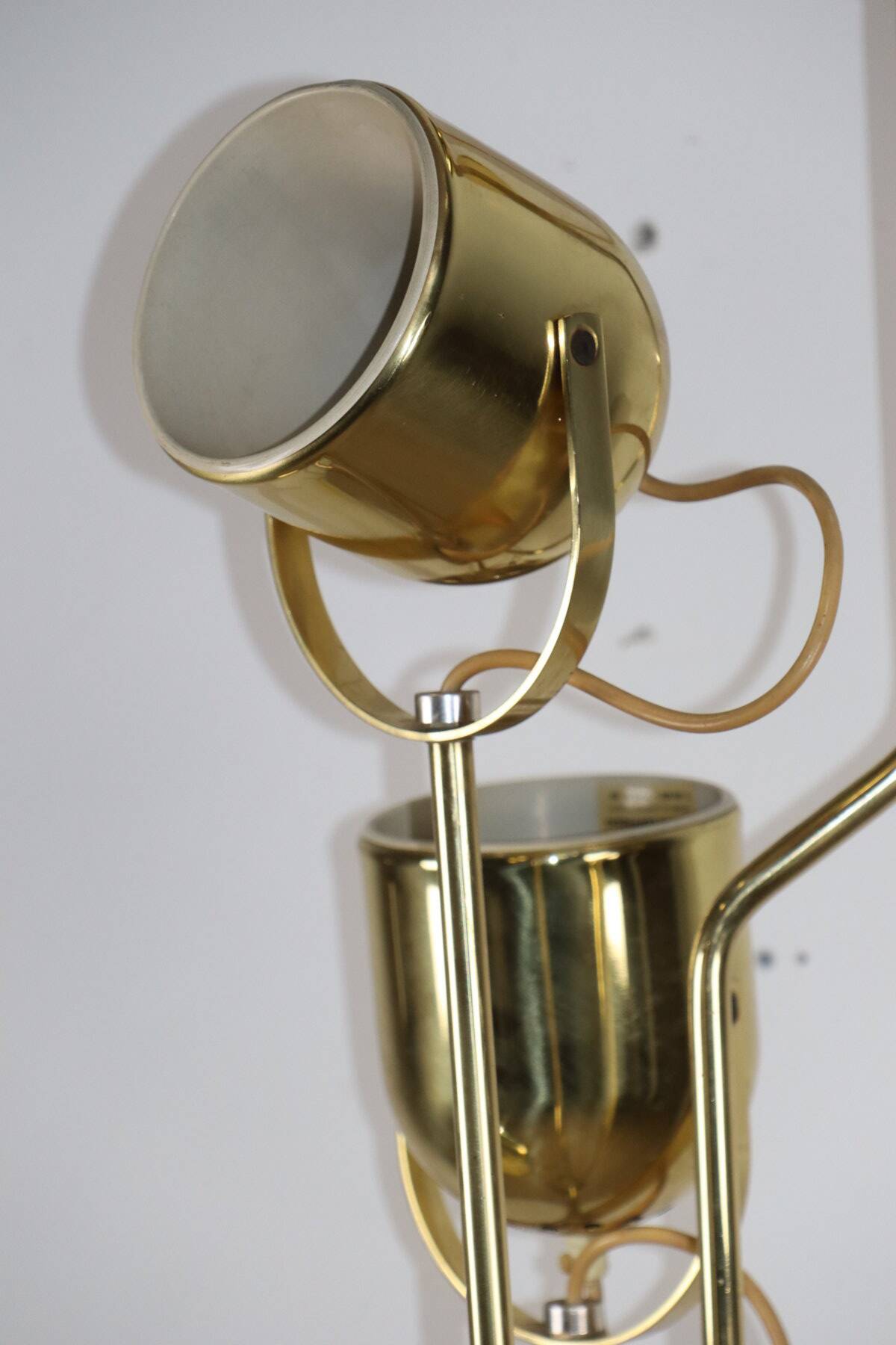 Vintage Goffredo Reggiani floor lamp in gold metal - 1970s