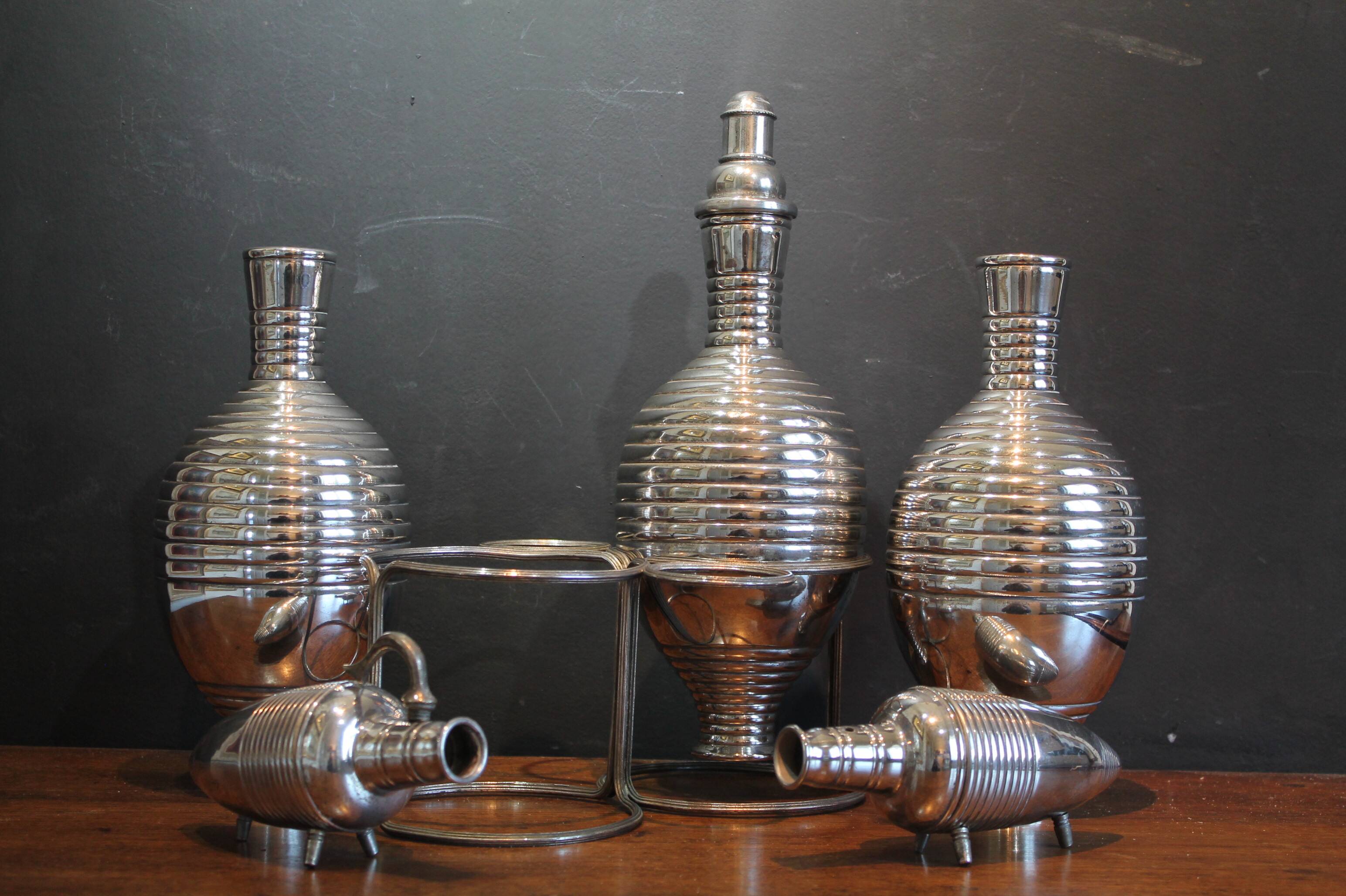 Carafe Art Déco en argent massif Calegaro italien