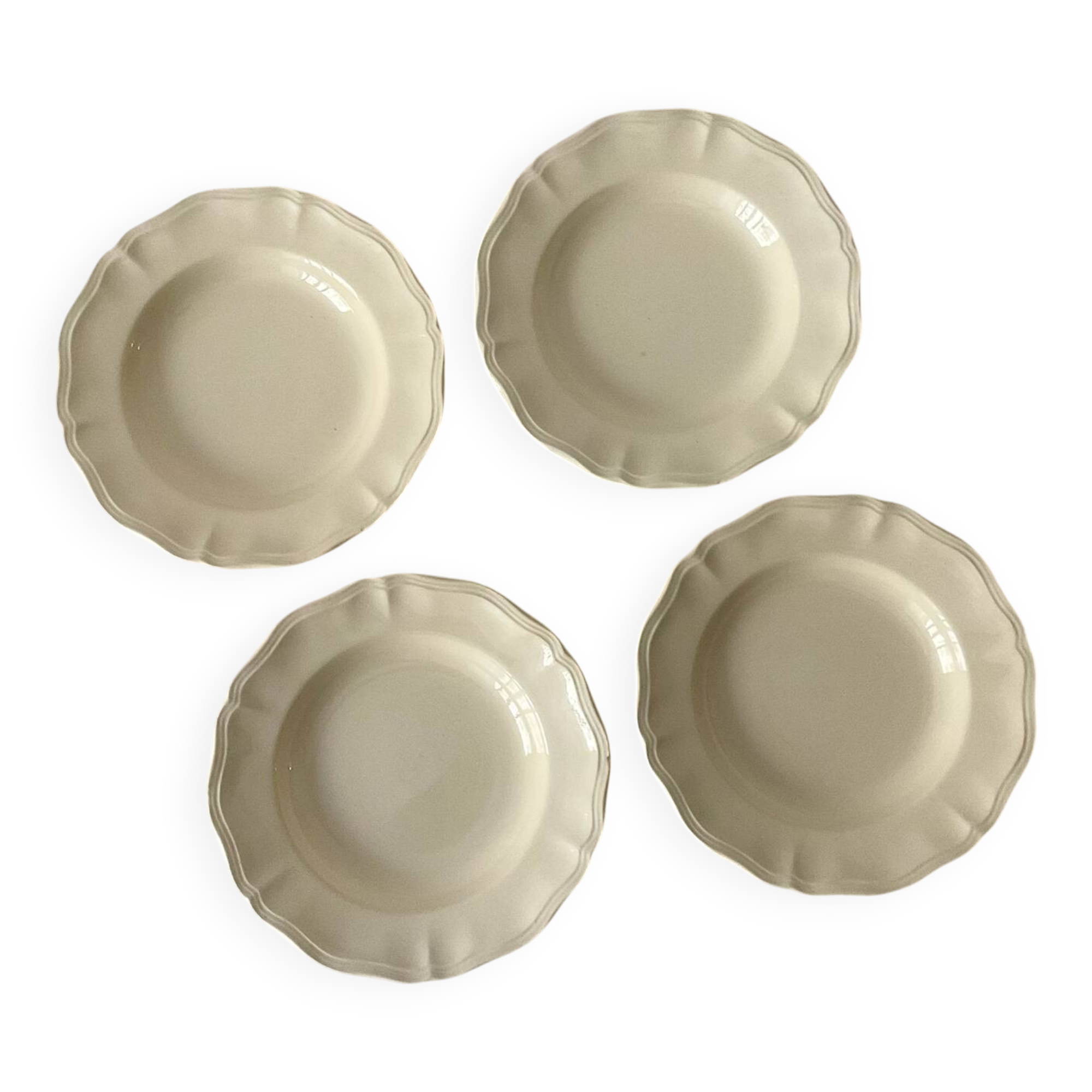 Antique Sarreguemines crockery – cream soup plates – set of 4