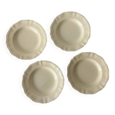Vaisselle ancienne Sarreguemines – assiettes creuses crème – lot de 4