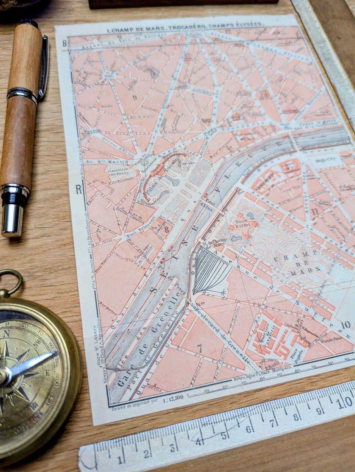 Paris, Champ de Mars, ancien plan, imprimé en 1914.