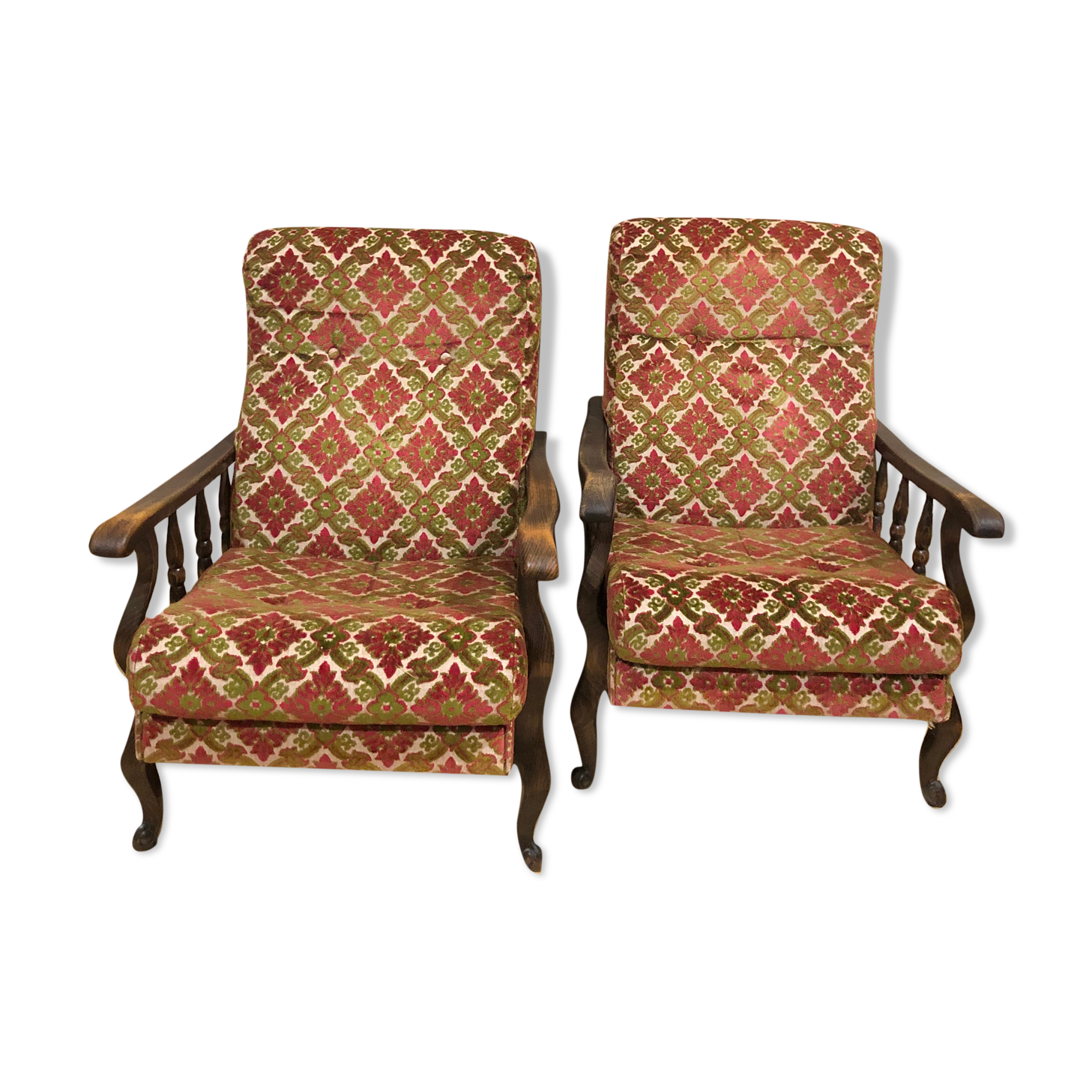 Vintage velvet armchairs