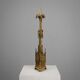 Neo‑Gothic Copper Church Candleholder Stamped “LL A Paris”, France ca. 1880
