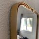 Vintage 1960 asymmetrical mirror, free-form, gold and red - 71 x 3