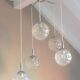 Suspension cascade with five globes and chrome metal / vintag years 60-70