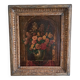 Old table from the 19th century – Floral still life, oil on canvas.