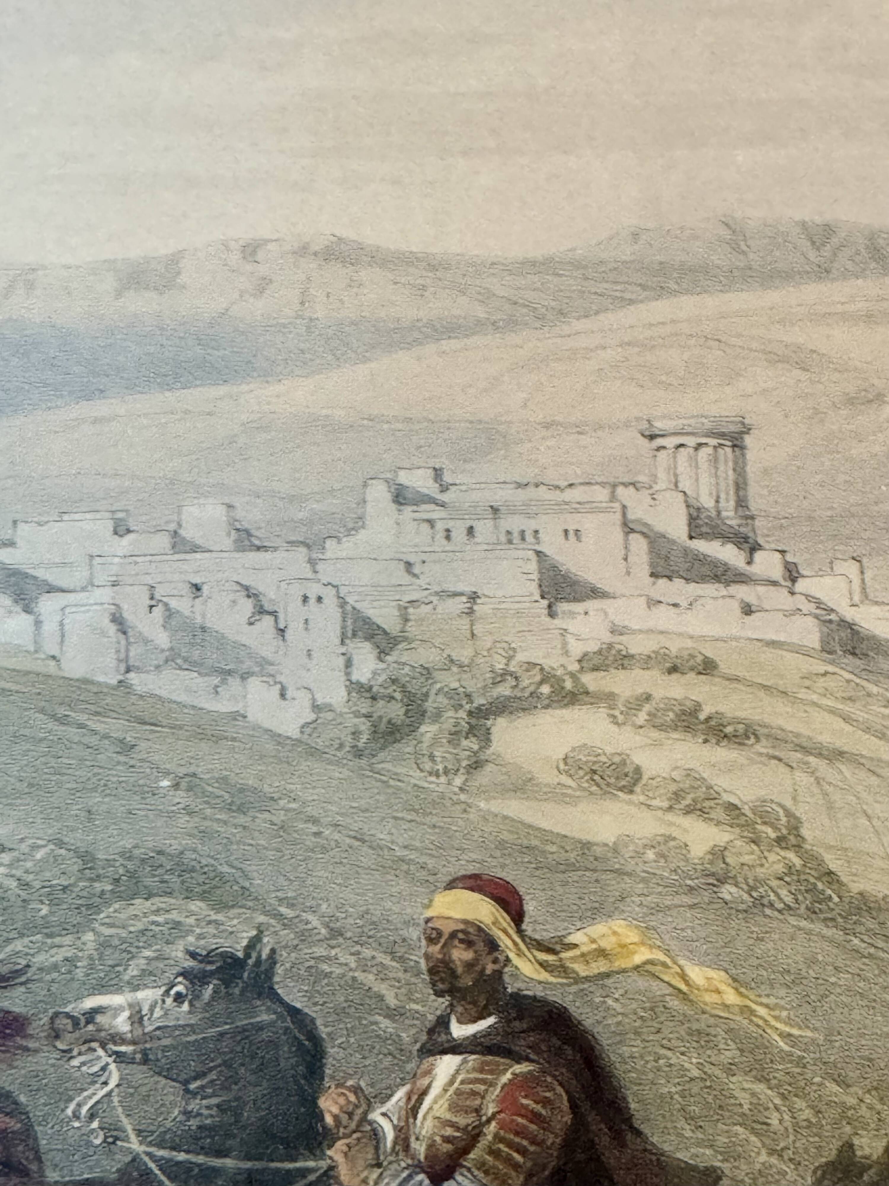 Old orientalist painting, Sebastia, after David Roberts 20th century