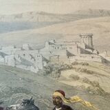 Old orientalist painting, Sebastia, after David Roberts 20th century