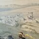 Old orientalist painting, Sebastia, after David Roberts 20th century