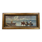 Gabrielle Rainer: oil painting on panel / fishermen