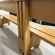 XL architectural modernist solid beech wooden bench 1960’s