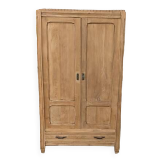 Armoire parisienne des années 40 en bois naturel