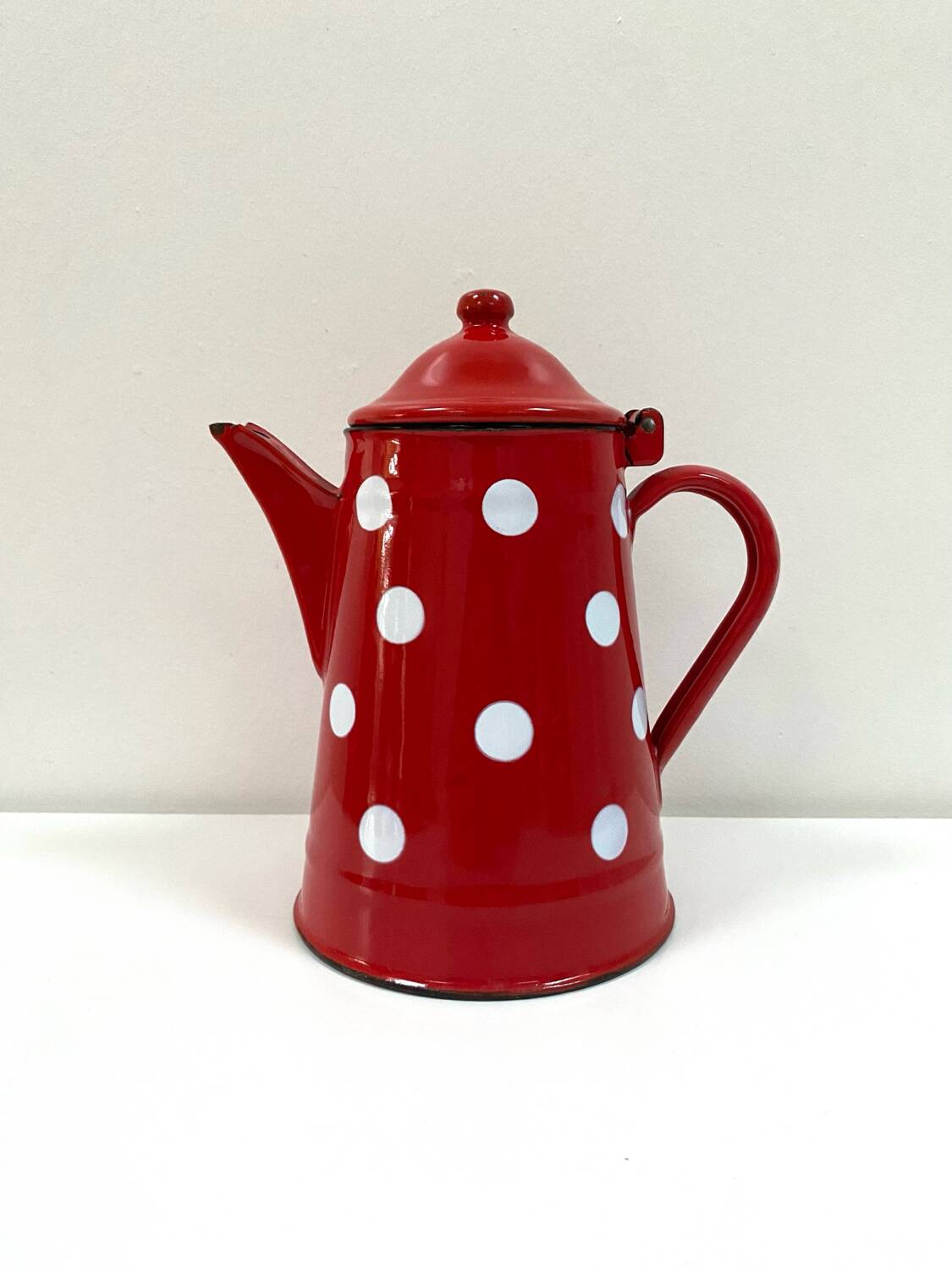 70s Polka Dot Enamel Coffee Pot - 1L