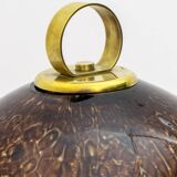 Leucos Mid-Century Modern Italian Murano Glass and Brass Table Lamp, 1970s