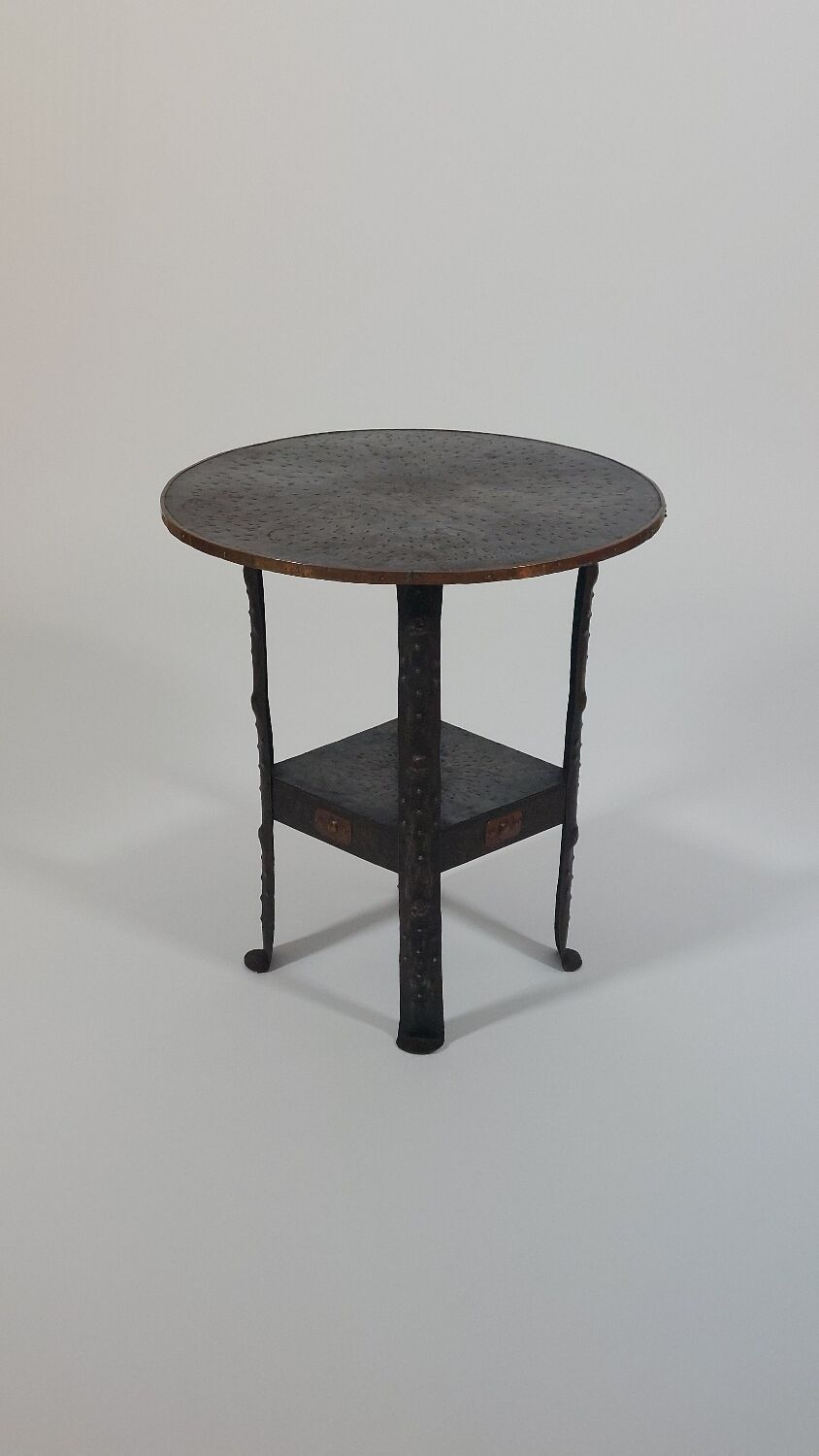 Antique Viennese side table handcrafted in wrought iron.