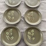 6 assiettes peintes à la main, atelier du revernay vintage