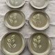 6 hand-painted plates, vintage revernay workshop