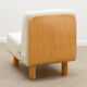 Set of 2 bent plywood and bouclé chairs 70s.