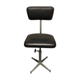 Vintage workshop chair in black skai swivel adjustable in height feet in star