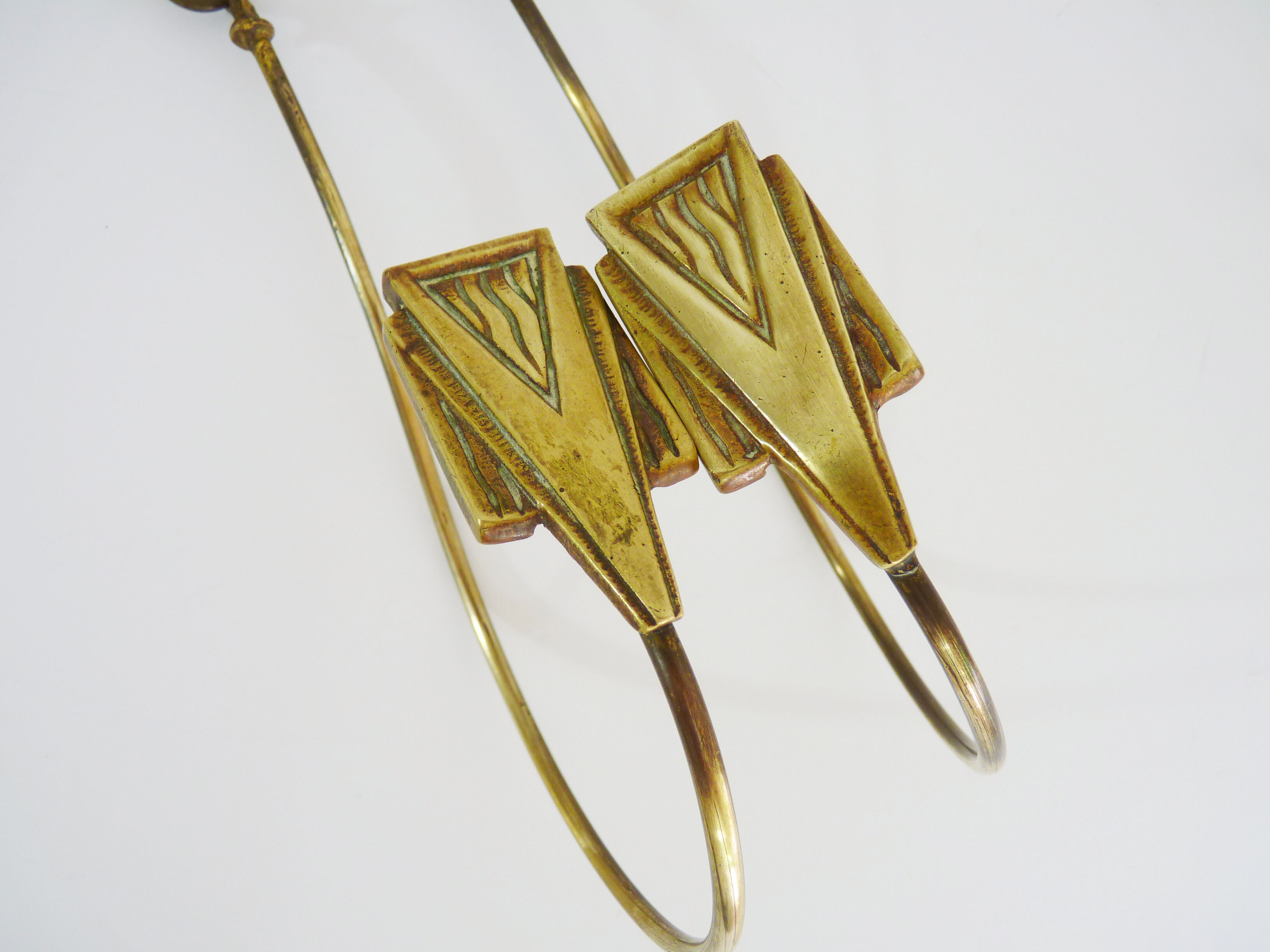 Pair of vintage art deco bronze curtains, years 30
