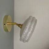 Vintage white CLichy glass lampshade wall light