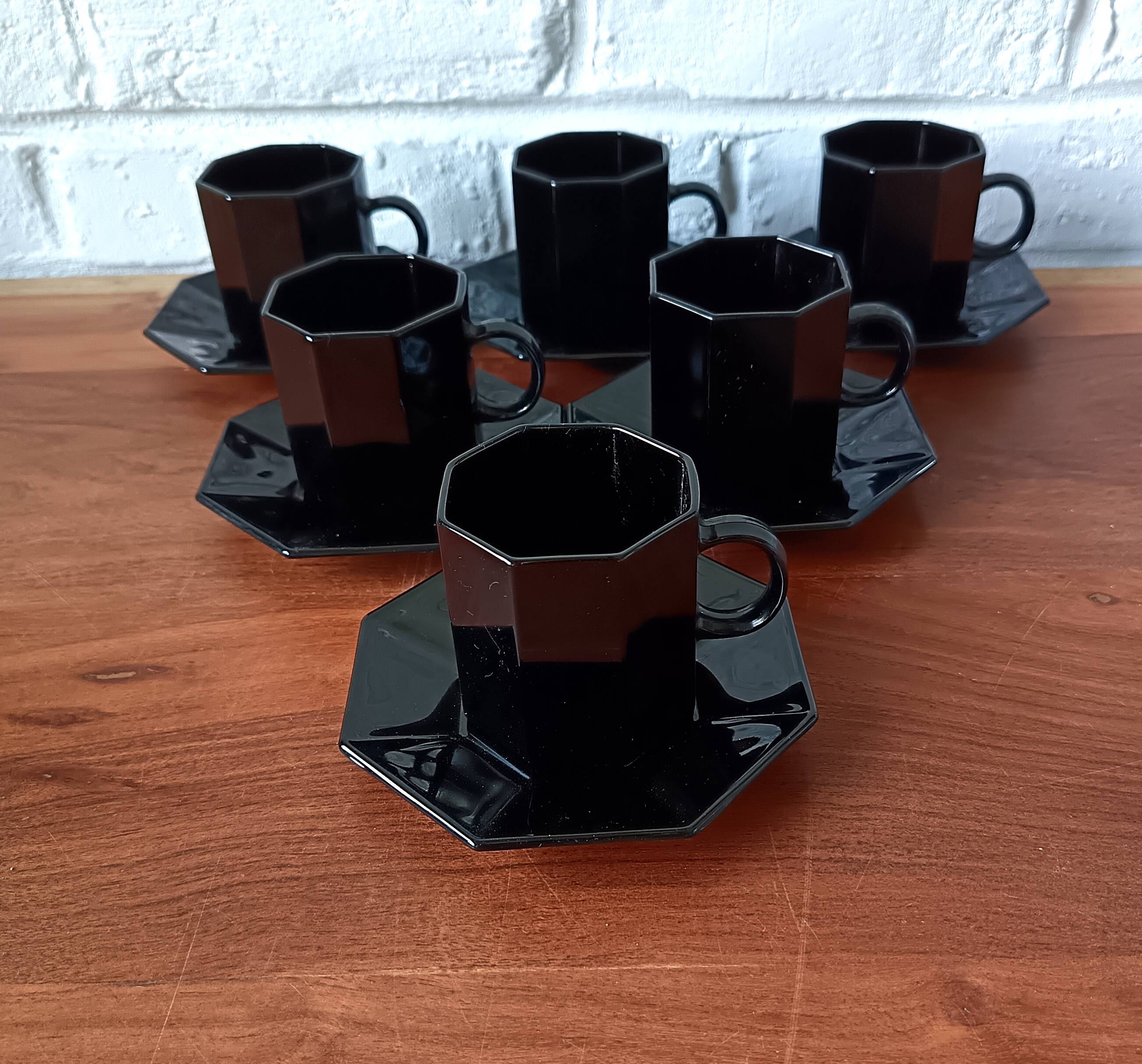 6 cups 15 cl opaline French Vintage Arcoroc Model Octime 1980