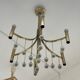 Chandelier en laiton de style mid-century moderne attribué à Gaetano Sciolari, 1970