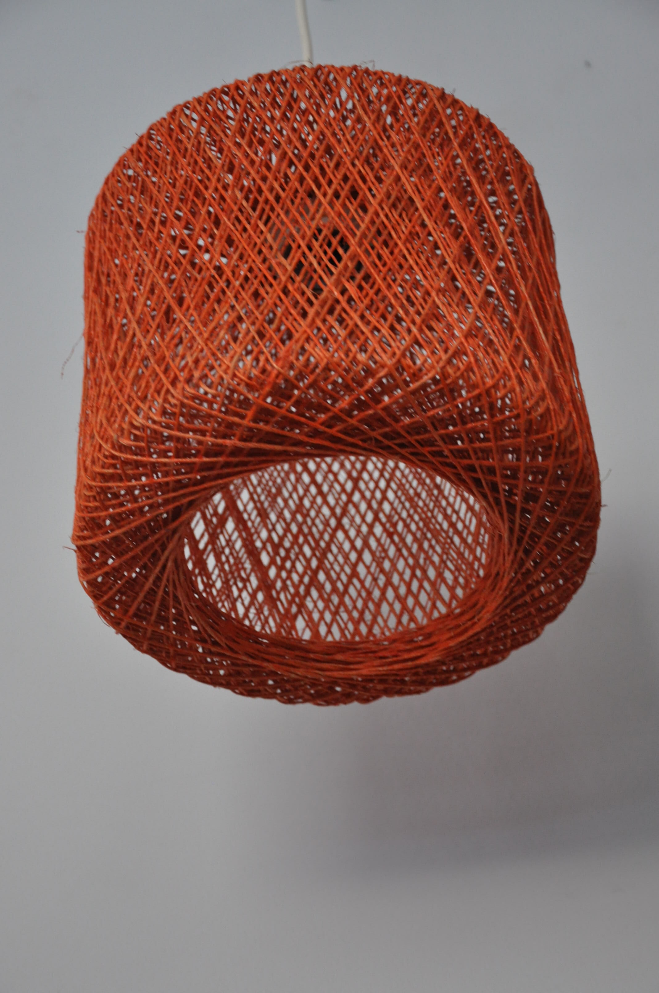 Hanging lamp in braided orange threads 50