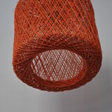 Hanging lamp in braided orange threads 50