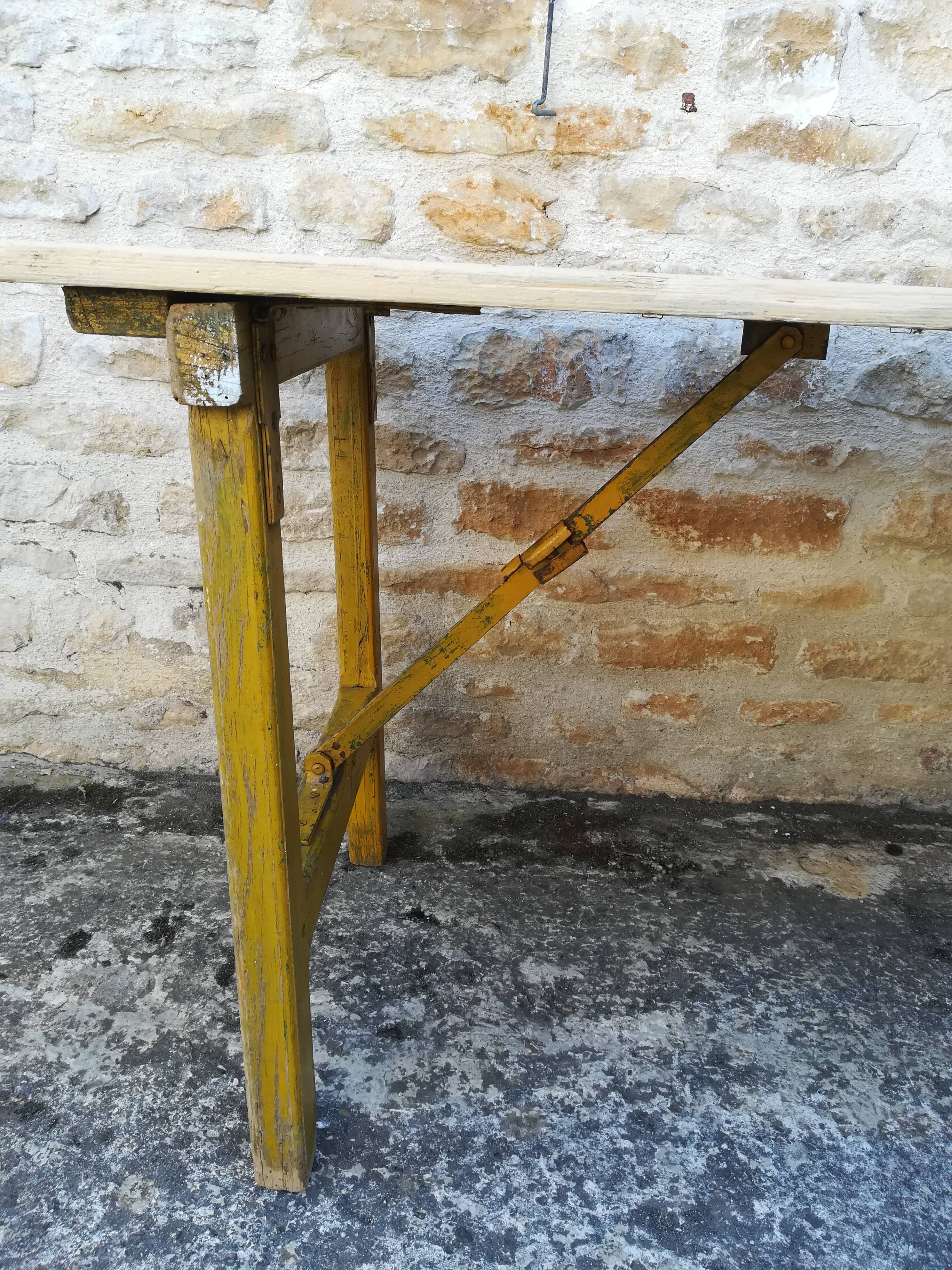 Folding brewery table