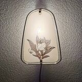 Vintage applique with 1980 glass lampshade