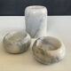 Vintage marble candlestick trio