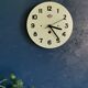 Vintage formica clock round silent wall clock "Green Jura"