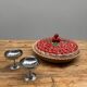 A trompe l’oeil strawberry pie dish