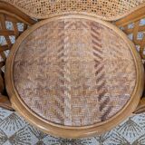 Pair of caned armchairs